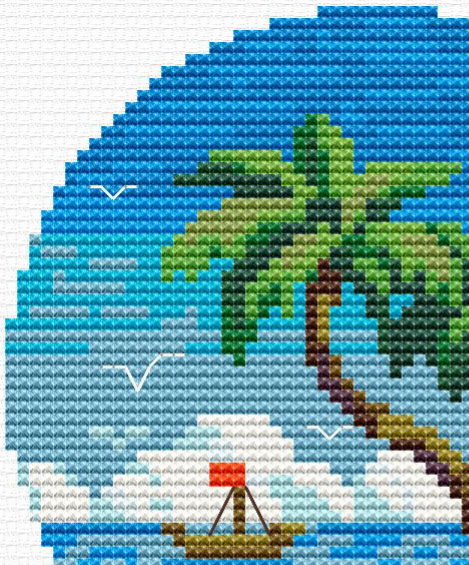 Tropical Escape — Cross Stitch Pattern 🌴