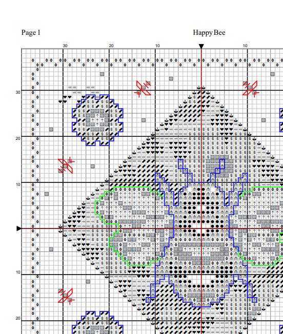 Happy Bee Cross Stitch Pattern — PDF Instant Download