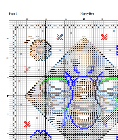 Happy Bee Cross Stitch Pattern — PDF Instant Download