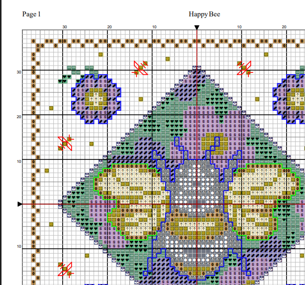 Happy Bee Cross Stitch Pattern — PDF Instant Download