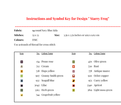 Starry Frog — Free Cross Stitch Pattern PDF