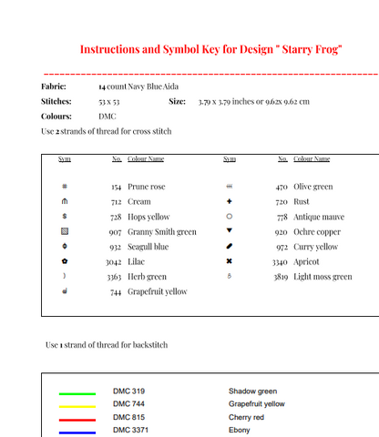 Starry Frog — Free Cross Stitch Pattern PDF