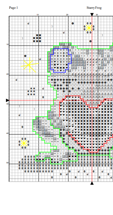 Starry Frog — Free Cross Stitch Pattern PDF