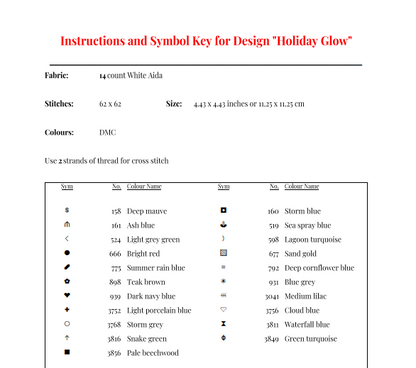 Holiday Glow Cross Stitch Pattern — PDF Instant Download