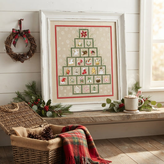 Christmas Tree Advent Calendar Cross Stitch Pattern — 24 Mini Designs | Instant PDF Download