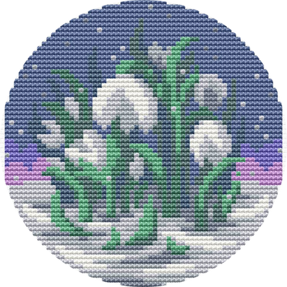 White Flowers Cross Stitch Pattern - Spring Floral Embroidery Design - Digital Download PDF